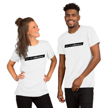 Load image into Gallery viewer, white not an influencer unisex t-shirt on a couple
